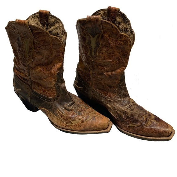 Ariat Shoes - Ariat Dahlia Brown Leather Cowboy Boots